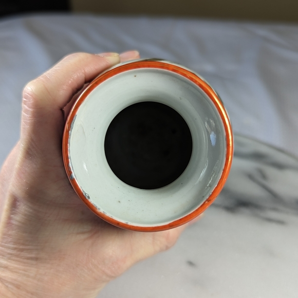 Antique Japanese Kutani Porcelain Vase Chinoiserie - Picture 5 of 12